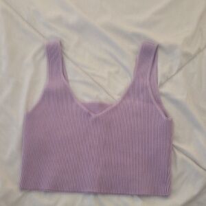 Abound Lavender Ribbed Crop Top